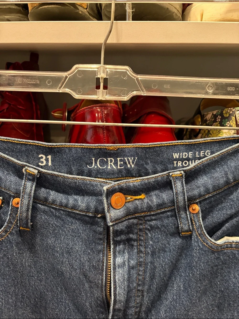 J. Crew Dark Blue Wide-Leg Jeans